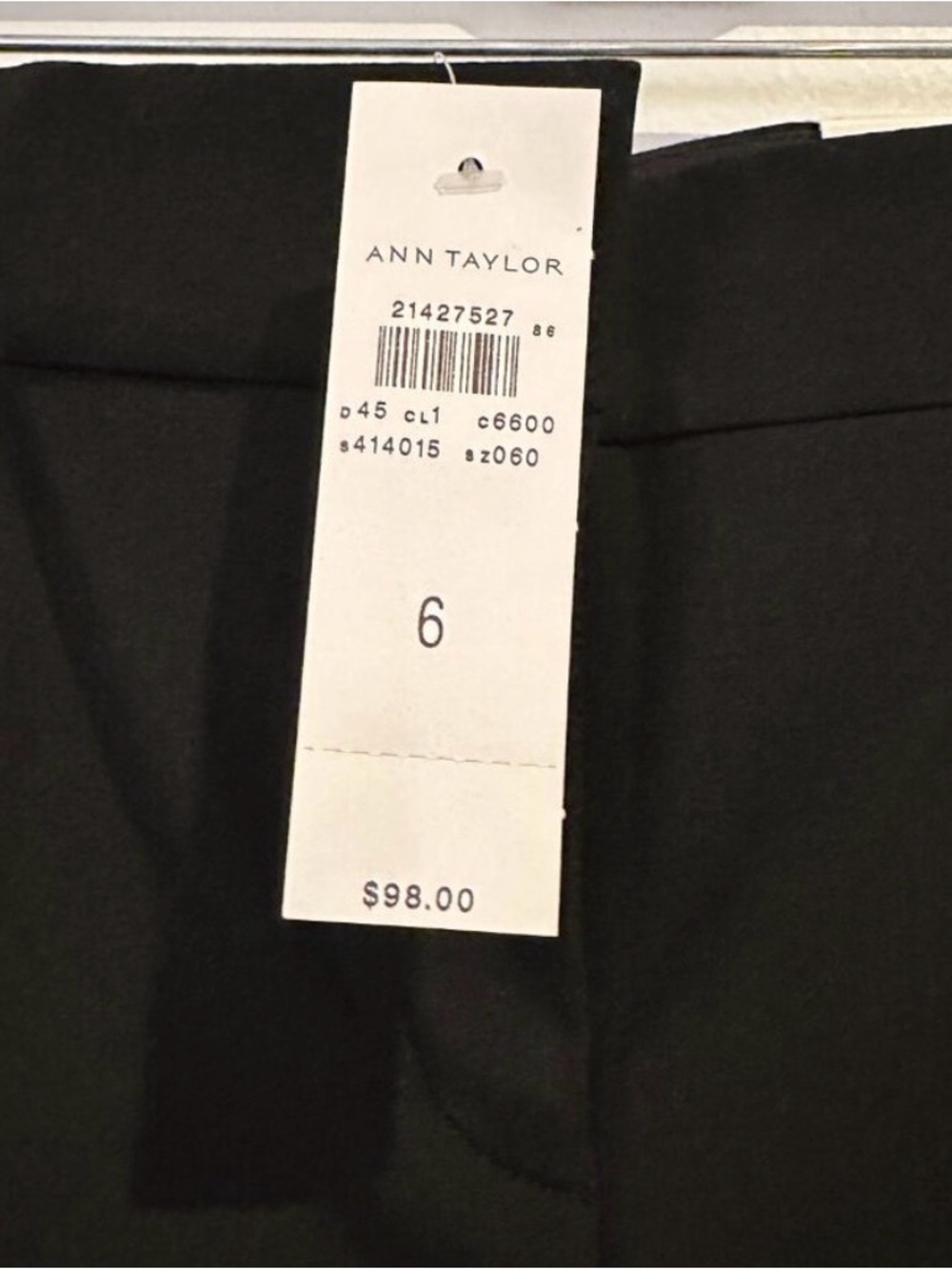 Ann Taylor Black Slim Ankle Pants Size 6 NWT - Picture 5 of 6